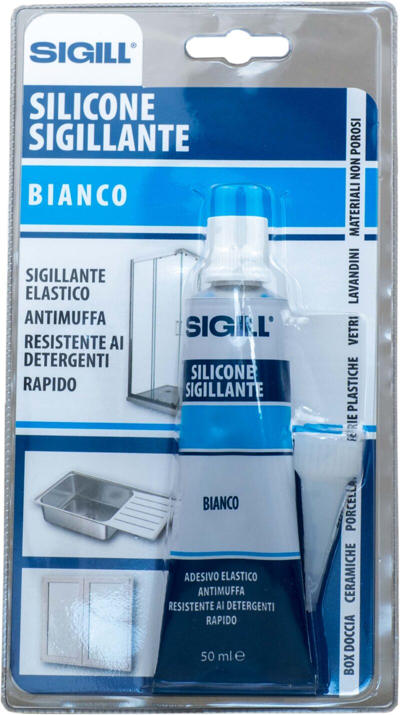 SILICONE SIGILLANTE TUBETTO BLISTER COLORE BIANCO 50 ML MARCA SIGILL