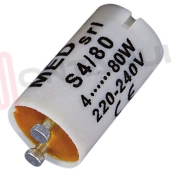 STARTER PER LAMPADE TUBI A NEON FLUORESCENTI LINEARE E CIRCOLARE TIPO UNIVERSALE DA 4 - 80W 230VAC 50-60HZ