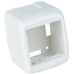 CASSETTA PORTAFRUTTI DA ESTERNO 55X60X50 MM 2 POSTI – MASTER 00472-B + ADATTATORI PER FRUTTI AD 1 POSTO E 2 POSTI