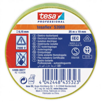 NASTRO ISOLANTE TESA BICOLORE 25MTX19MM