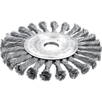 SPAZZOLA ACCIAIO RITORTO + FORO 7706 WOKIN MM 150 F.MM 22,2 770606