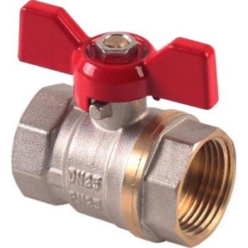 VALVOLA SFERA FF FARFALLA STARS OTTONE NICHELATO 1/2"FF