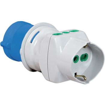 ADATTATORE TRIPLO SPINA BLU > 16A BIP + SCHUKO FME 2P+T 16A IP44