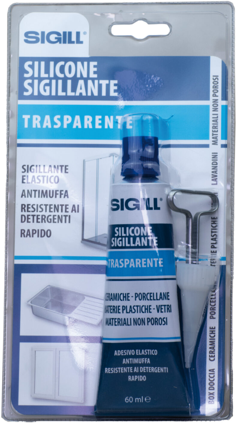 SILICONE SIGILLANTE TUBETTO BLISTER TRASPARENTE 50 ML MARCA SIGILL