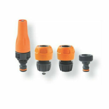 KIT LANCIA GIARDINO+2RACCORDI PORTAGOMMA+RUBINETTO INNAFFIARE A SCATTO GF