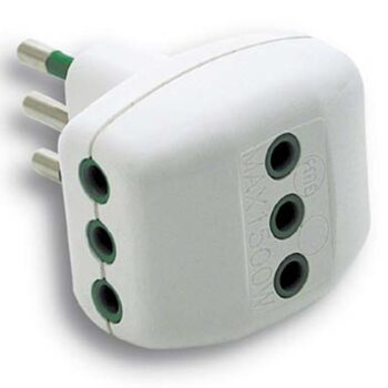 ADATTATORE TRIPLO 10A > 10A FME BIANCO 2P+T