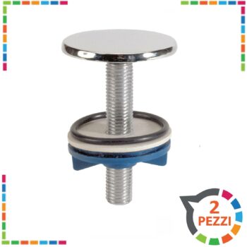 TAPPI COPRIFORO 2PZ COPPIA IN OTTONE CROMATO 51MM LAVABO BIDET LAVELLO MANOPOLE