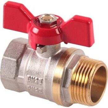 VALVOLA SFERA MF FARFALLA STARS OTTONE NICHELATO 1/2"MF