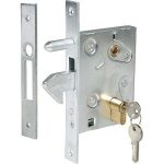 SERRATURA CANCELLO INFILARE A GANCIO 447 IBFM B.Q ZINC F.MM 25 C.SAGOM M1+Q8 E.M