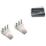 GANCIO QUADRO TIPO BLITZ PRONTY TRIS FERRO NICHELATO/PLASTICA BIANCA CF=PZ 3