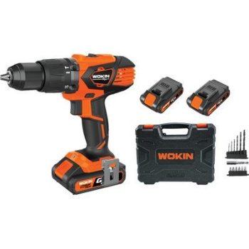 TRAPANO AVVIT PERC BATTERIA GP20V WOKIN VOLT 20X2 AH 2,0 + ACCESSORI