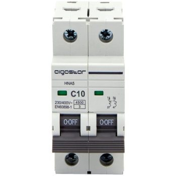 INTERRUTTORE MAGNETOTERMICO 2 POSTI AIGOSTAR 2P VOLT 230 A 10 KA 4,5 BIPOLARE