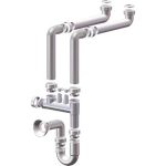 SIFONE PP SALVASPAZIO 2 VASCHE + 2 ATTACCHI BIANCO MM 40 1"1/2