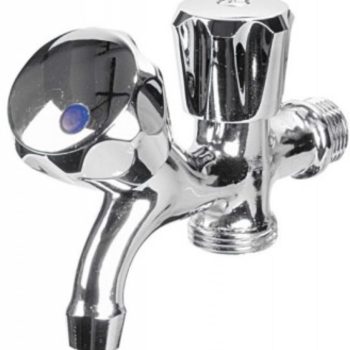 DOPPIO RUBINETTO A VITE X LAVATRICE 220 ITAP OTTONE CROMATO 1/2MX3/4M