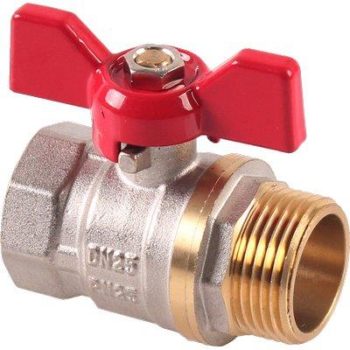 VALVOLA SFERA MF FARFALLA STARS OTTONE NICHELATO 1/2"MF