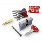 CILINDRO SAGOMATO EVO K64 36-C HAND SECUREMME OTT.NICH.SATIN CHIAVI 5 MM 102 41+61