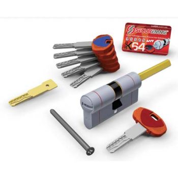 CILINDRO SAGOM EVO K64 36-Q HAND POMOLO SECUREMME OTT.NICH.SATIN CHIAVI 5 MM 70 31+41