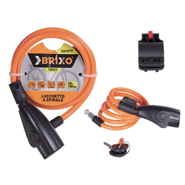 BRIXO LUCCHETTO A SPIRALE PER BICICLETTE 8 X 100 CM