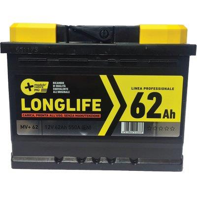 BATTERIA AUTO MODULO VALORE + AH 62 DX SPUNTO 550A MM 242X175 H.MM 190
