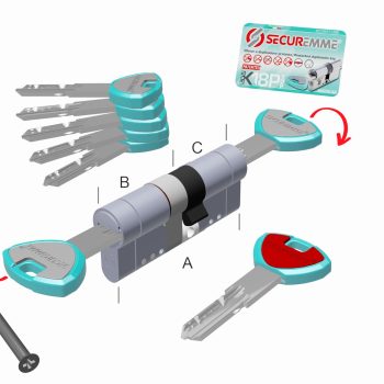 CILINDRO SECUREMME EVOK18 A1 TOP 31-61 FRIZIONATO 5 CHIAVI