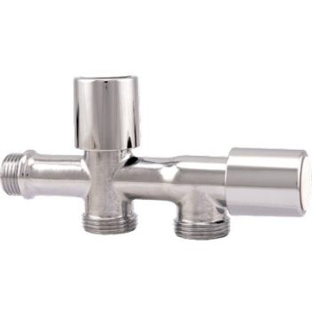 DOPPIO RUBINETTO A VITE X LAVATRICE 240 ITAP OTTONE CROMATO 1/2MX3/4M