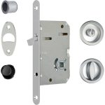 SERRATURA PORTA SCORREVOLE SCIVOLA TRE AGB E.MM 50 B.TONDO CROMATO OPACO