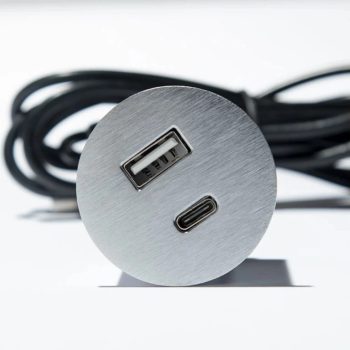 UNITA' DI RICARICA INTEGRATA 1 CARICATORE USB A+C, CAVO DI ALIMENTAZIONE USB-A