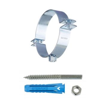 COLLARE CON PERNO E TASSELLO OTER IN ACCIAIO PER TUBI D 110MM