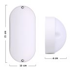 APPLIQUE BIANCO OVALE 15W LED IP65 PER ESTERNO GIARDINO IMPERMEABILE