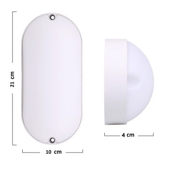 APPLIQUE BIANCO OVALE 15W LED IP65 PER ESTERNO GIARDINO IMPERMEABILE