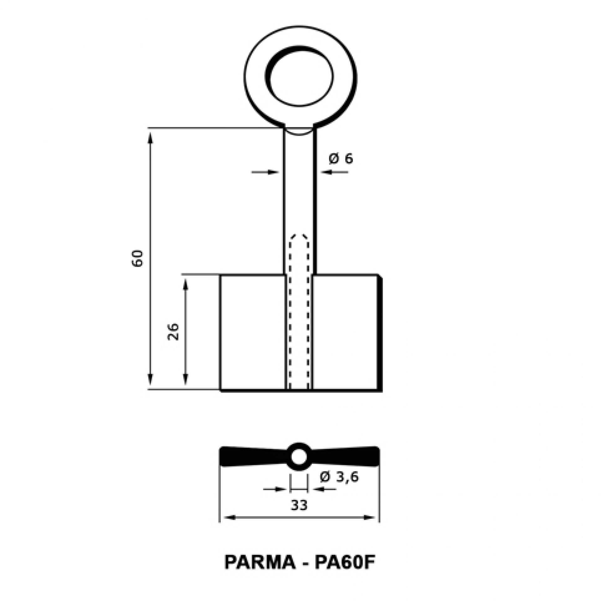 CHIAVE FEMMINA PER CASSAFORTE PARMA PA60F