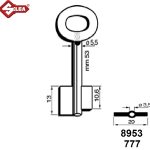 CHIAVE FEMMINA PER CASSAFORTE SELLA & VALZ 8953