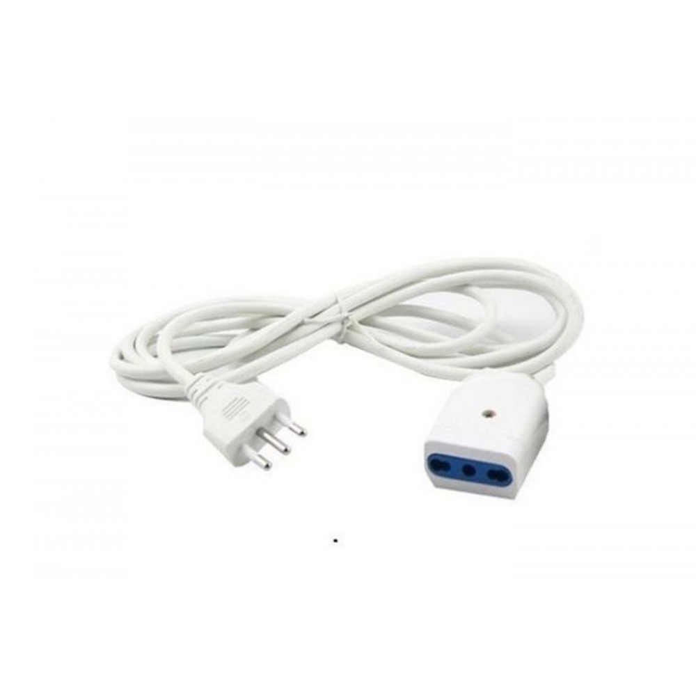 PROLUNGA CORRENTE ELETTRICA CAVO 10 METRI 250V BIPASSO PRESA BIANCA SPINA 10A