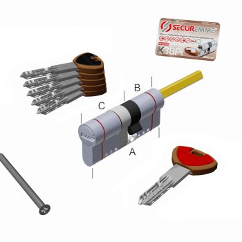 CILINDRO SECUREMME EVOK38 A TOP CODOLO 31 - CHIAVE 31 mm FRIZIONATO 5 CHIAVI