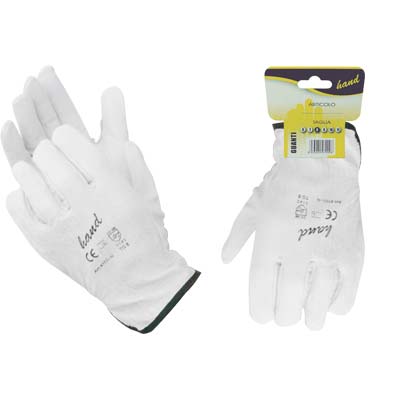GUANTO DRIVER FIORE BOVINO HAND BIANCO
