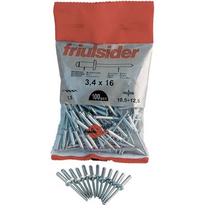 RIVETTO A STRAPPO ALLUMINIO FRIULSIDER MM 3,0X 8 CF=PZ 100