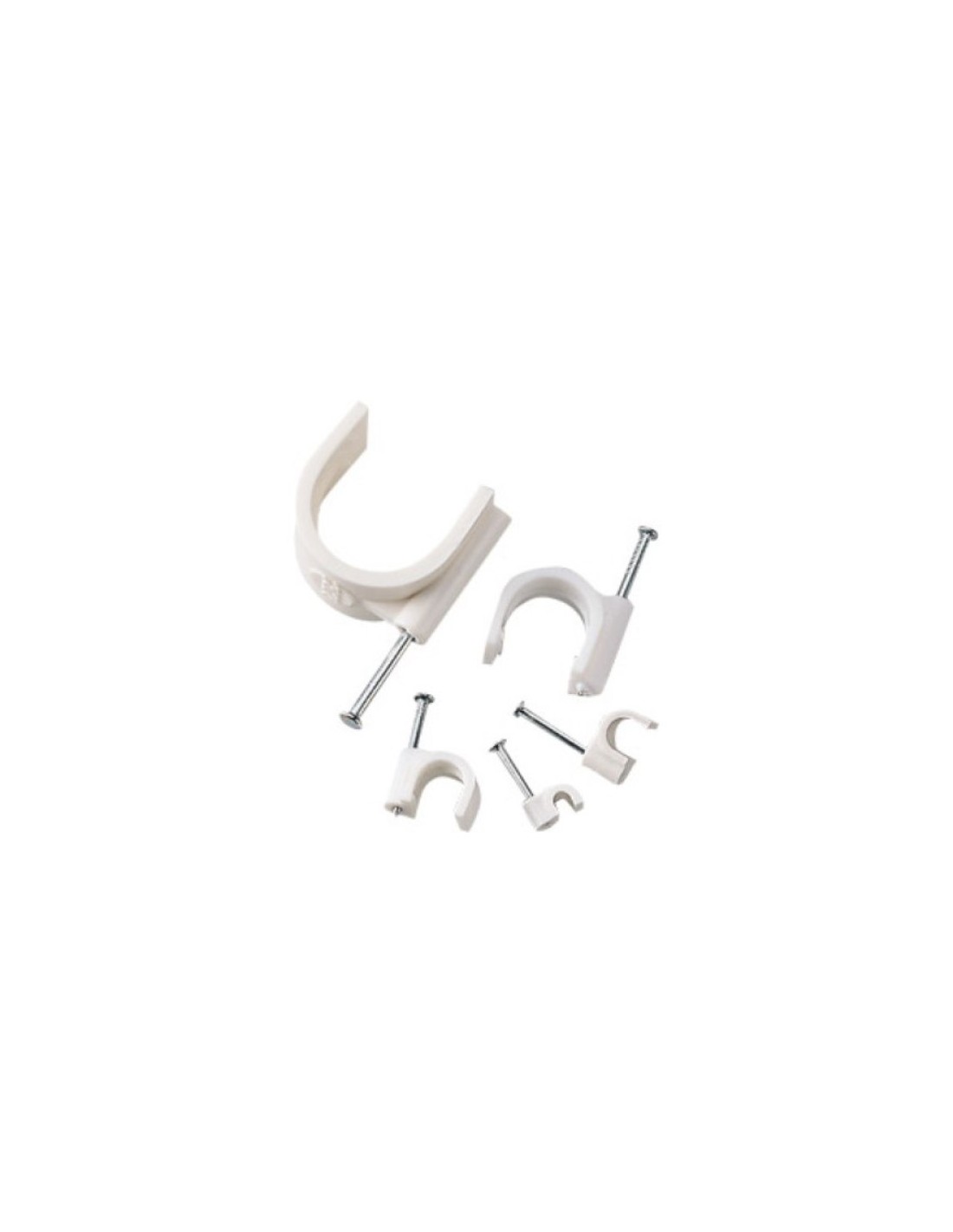 GRAFFETTE IN PLASTICA CHIODO MM. 6 BIANCO 25PZ