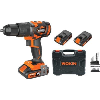 TRAPANO A PERCUSSIONE BATT GP20V WOKIN VOLT 20X2 AH 2,0 + ACCESSORI + VALIGIA