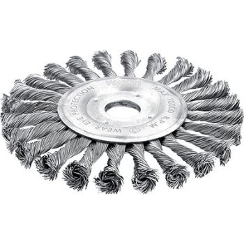 SPAZZOLA ACCIAIO RITORTO + FORO 7706 WOKIN MM 150 F.MM 22,2 770606