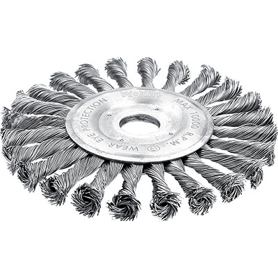 SPAZZOLA ACCIAIO RITORTO + FORO 7706 WOKIN MM 175 F.MM 22,2 770607