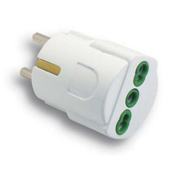 ADATTATORE SCHUKO > 16A BIPASSO FME BIANCO 2P+T
