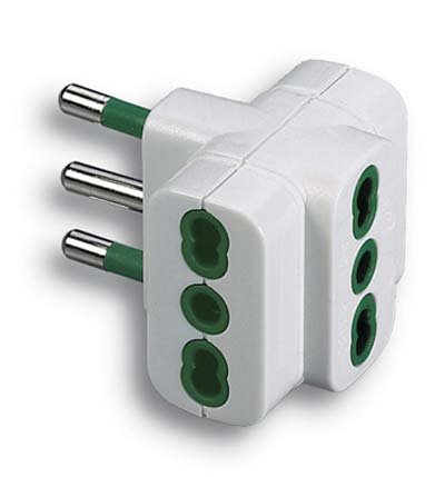 ADATTATORE TRIPLO 16A-16A FME BIANCO 2P+T