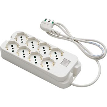 MULTIPRESA BIPASSO 8 PT SCHUKO + INT.LUM RETAIL FME