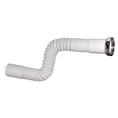 CANOTTO PP FLESSIBILE + GHIERA BIANCO MM 40/32X1"1/4 CM 30/80