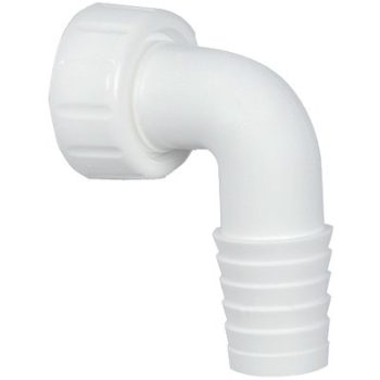 PORTAGOMMA CURVO + GHIERA SCARICO LAVATRICE PP BIANCO