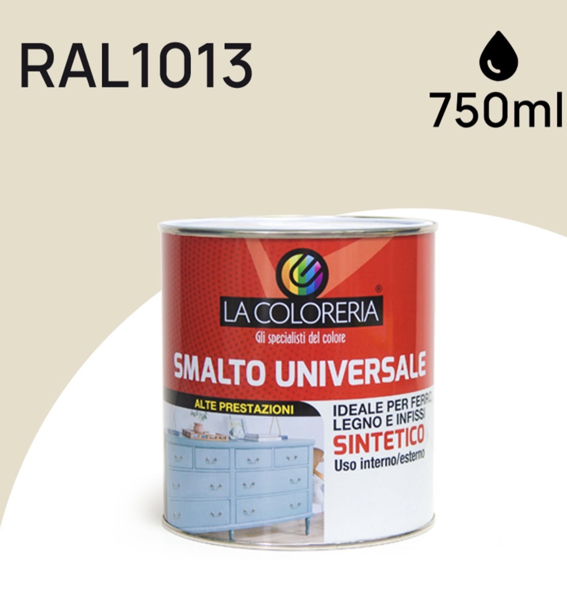 LA COLORERIA SMALTO LT 0,750 RAL 1013 BIANCO PERLA